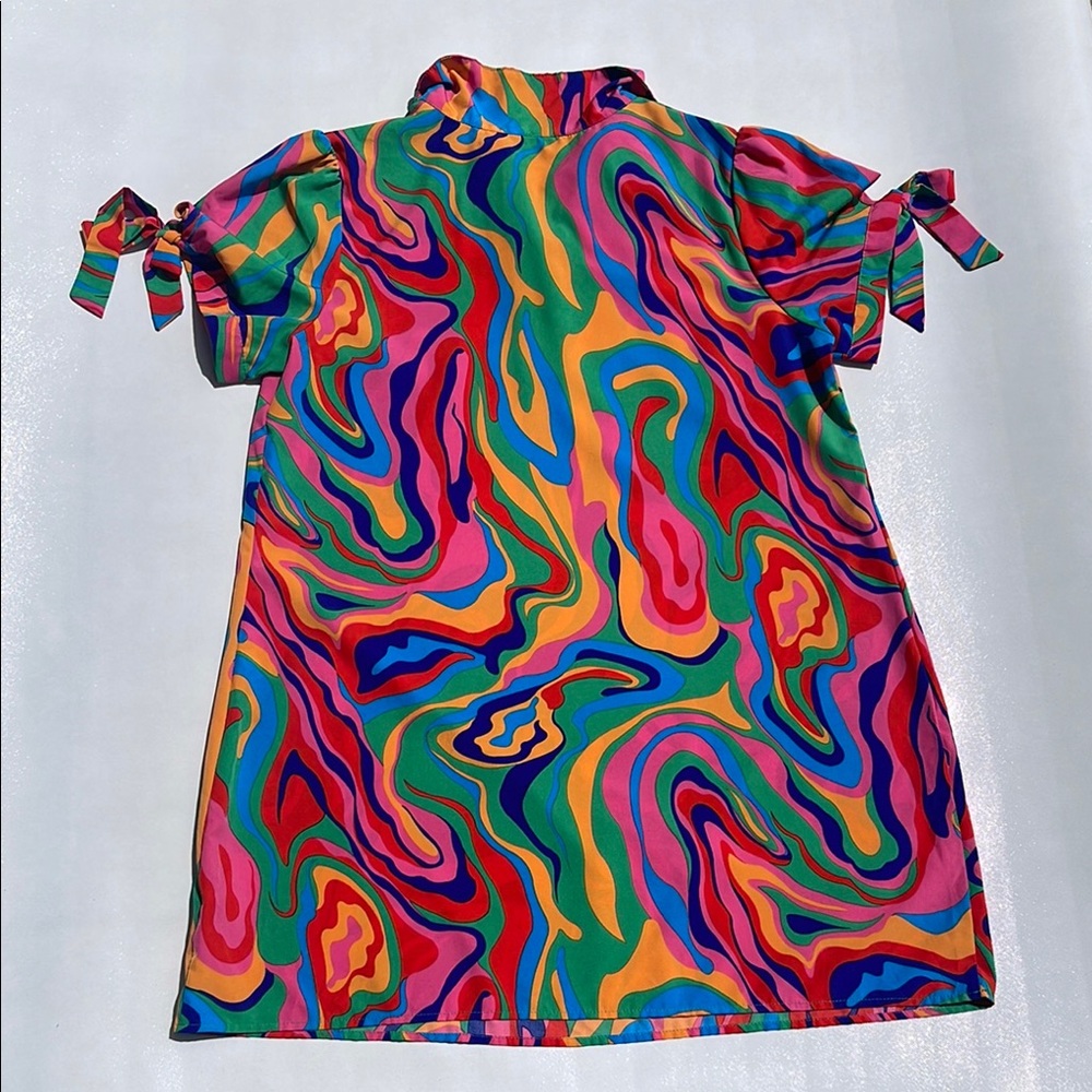Colorful Swirl Pattern Dress - Picture 3 of 5